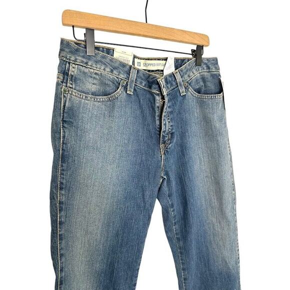 Gap Cropped Boot Cut Jeans Stretch Women Size 10 Denim Curved Hem Slightly Loose - Picture 2 of 9